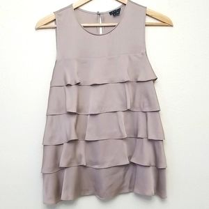 Theory Silk Ruffle Tank Top Small